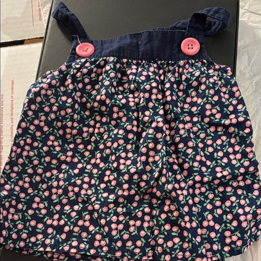 Cherokee Navy and Pink Floral Baby top 12 months